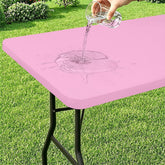 misaya elastic fitted table cloth with flannel backing on table