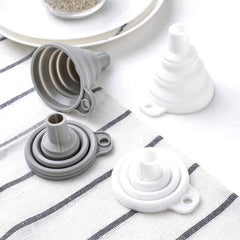 Misitifi collapsible silicone funnel set open and collapsed
