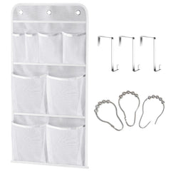 MISSLO hanging mesh pockets bathroom organizer for door