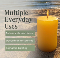 Solid yellow Mister Candle citronella pillar candle for home decor