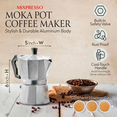 Mixpresso espresso maker 3 cup capacity