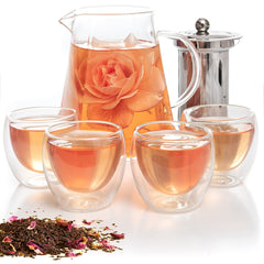 Mixpresso glass tea pot set 33oz with removable infuser