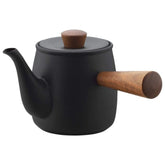 Miyazaki Seisakusho CHA-3 teapot with tea strainer 0.38 L compact steel with wooden handle