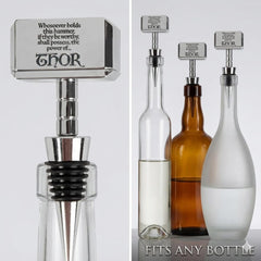 Mjolnir engraved bottle stopper fits most standard bottles