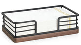 Mkono guest towel holder tray wood and iron design