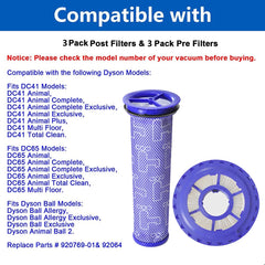Dyson DC41 DC65 DC66 rear and front filters set