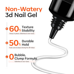 Modelones 2pcs clear gel tubes for nail art