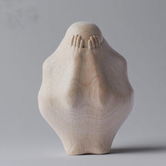 Modern desk decor wooden sculpture gift idea