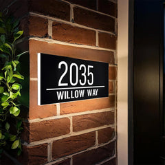 Modern simple metal with acrylic address plaque detail