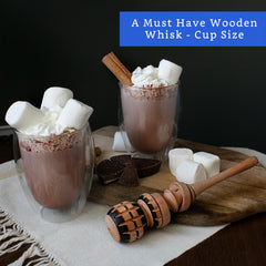 Traditional Mexican cookware molinillo for hot chocolate