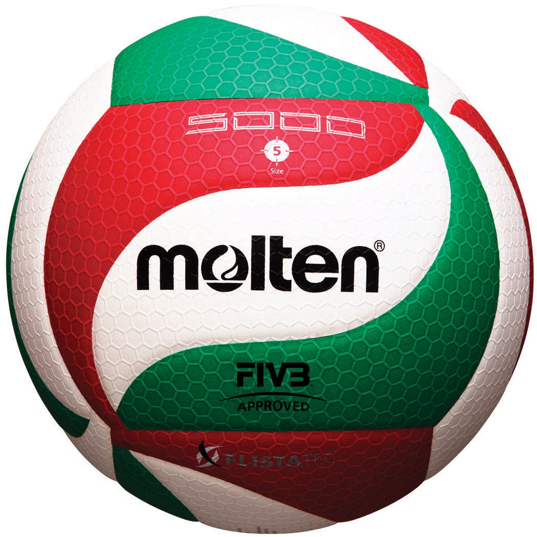 Molten V5M5000 NCAA Flistatech Volleyball red green white front view