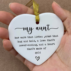 Mom gift ceramic heart keepsake for weddings and anniversaries