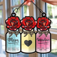 Mom Grandma Great Grandmas sun catcher hanging by window