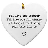 Mom Keepsake Ornament ceramic 3 inch size