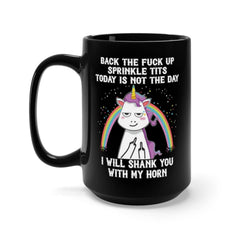 Mom unicorn mug 15 oz black gift coffee cup