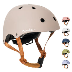 MomnLittle Kids Bike Helmet size X-Small in warm grey