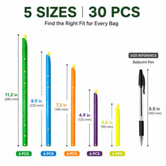Slim reusable closure sticks for food bags by MONABEN five sizes