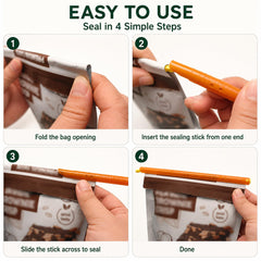 Close-up of bag sealer sticks used on everyday food bags MONABEN