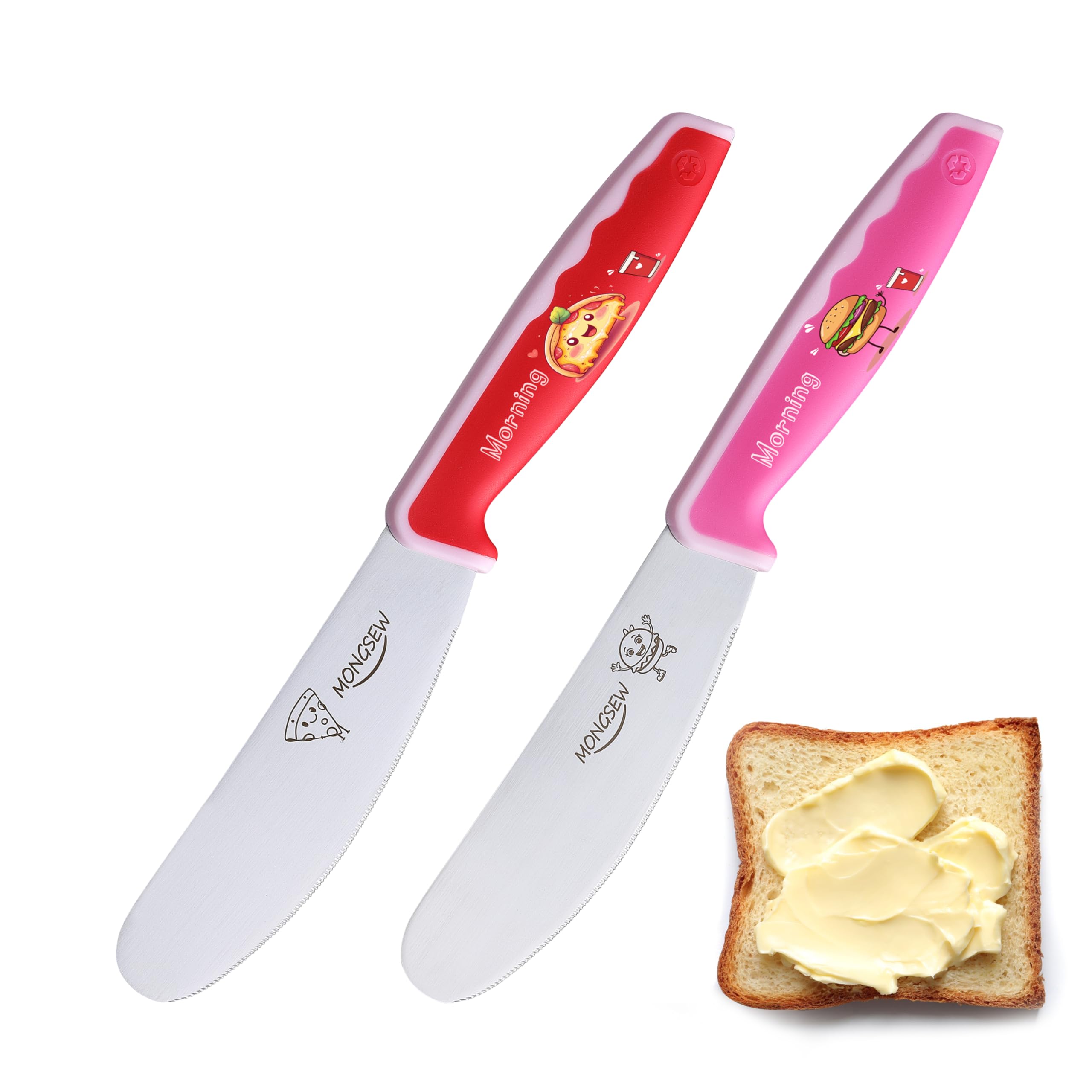 MONGSEW 2PCS butter knife spreader 4.7 inch stainless steel