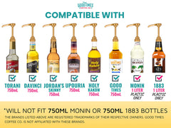 Monin 1L plastic bottle compatible syrup pump