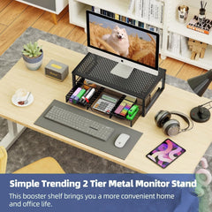 Monitor Stand Riser showing 2-tier design details