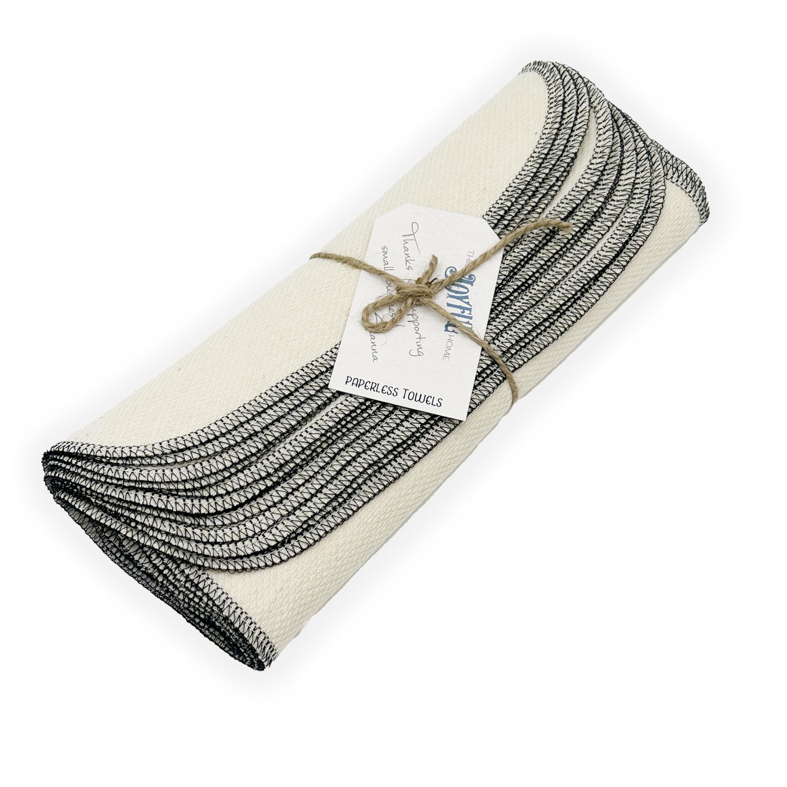 Monochrome Colored Reusable Paperless Towels 12 pack 10x10 white
