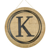 Monogram Everyday Family Door Hanger 18 inch birch round with jute string hanger