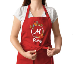 Monogrammed apron with pockets for cooking and baking
