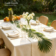 Water resistant easy to wipe clean tropical table runner