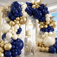 Monzleyyy navy blue and gold balloon garland kit 18 inch balloons