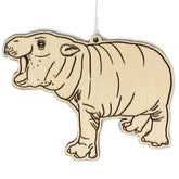 Moo Deng Wood Christmas Ornament on natural birch wood