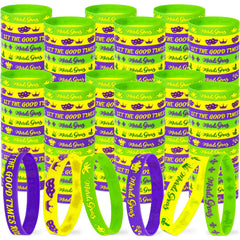 Moon Boat 144pcs Mardi Gras wristbands six styles