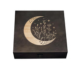 Moon Box wooden box 8.5 x 8 x 2.5 inches dark walnut