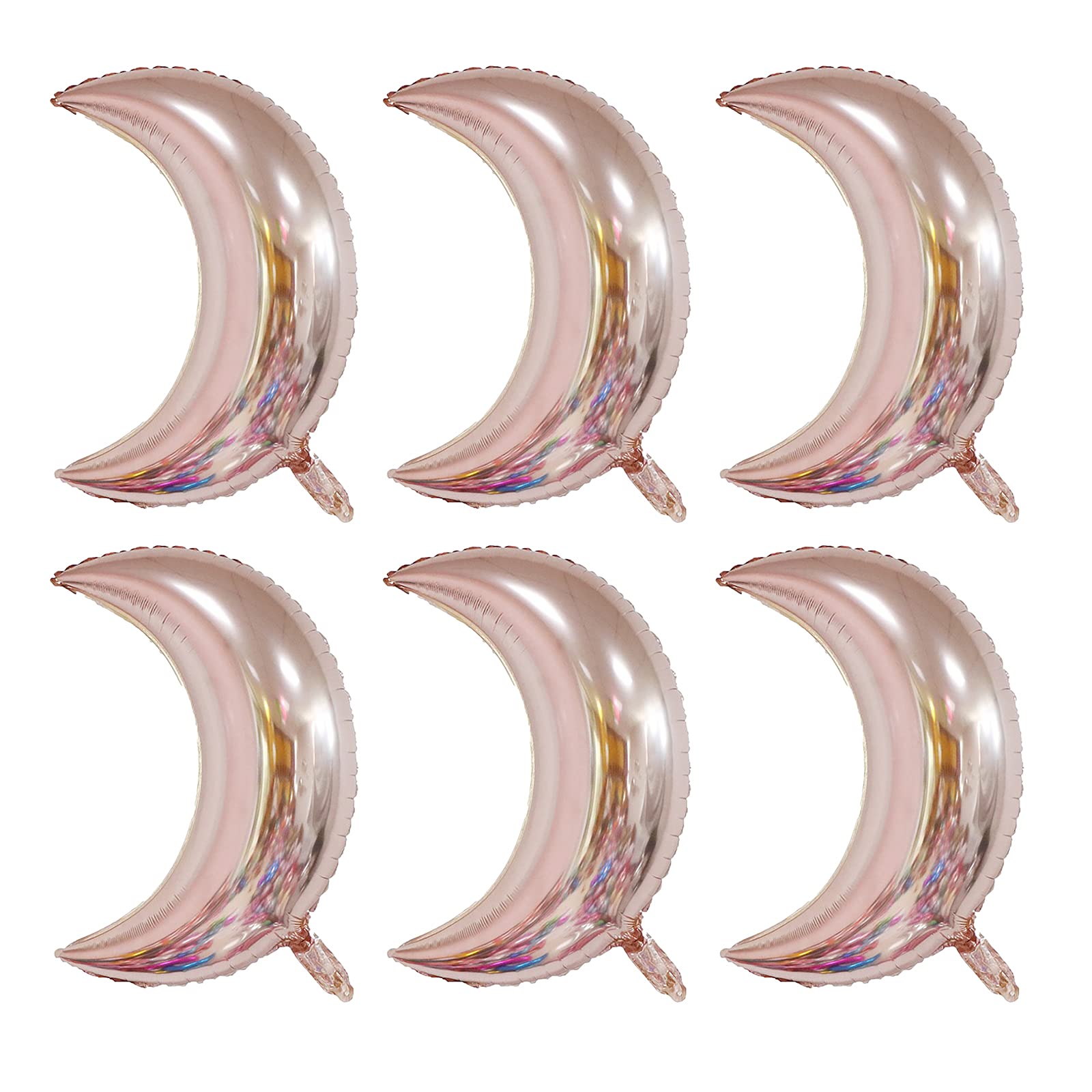 Moon foil balloon 24 inch rose gold in 6pc pack