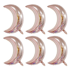 Moon foil balloon 24 inch rose gold in 6pc pack