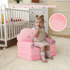 MOONBEEKI Toddler Sofa Chair unfolded pink 43 x 20 x 11 inches