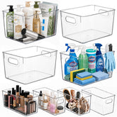 MOONEDGE 11.14x8.15x6.1 inch large clear storage bin