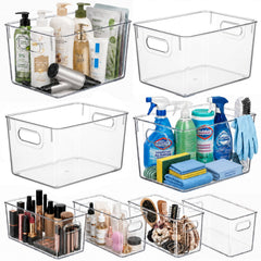 MOONEDGE 11.14x8.15x6.1 inch large clear storage bin
