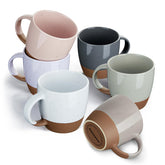 Morandi Color Ceramic Coffee Mugs Set of 6 Large 18 oz with handles
