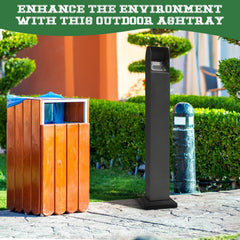 wind resistant base outdoor trash can with rust-proof metal