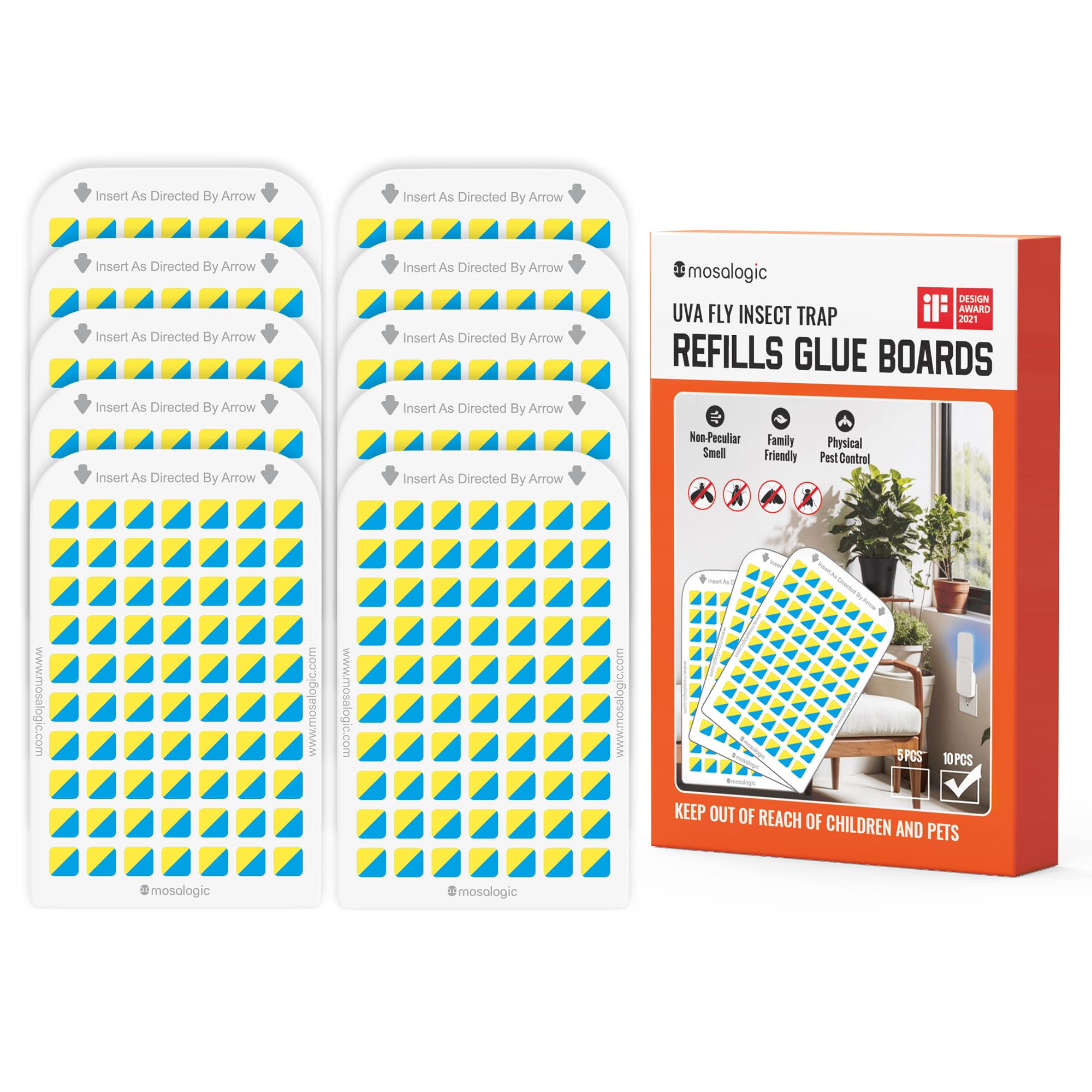 Mosalogic sticky card refills for fly trap device