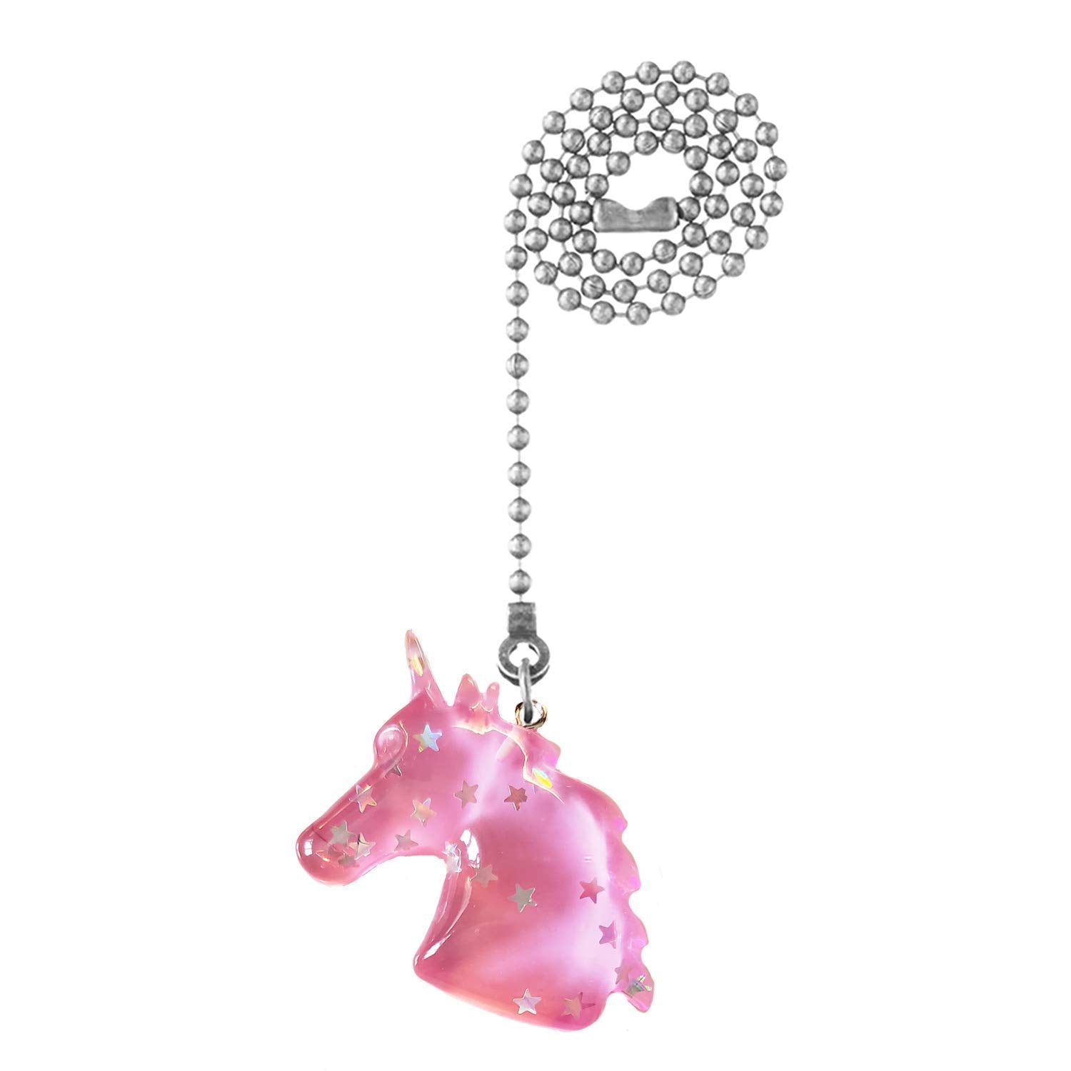 Mossy Cabin pink unicorn pull with 12 inch chain