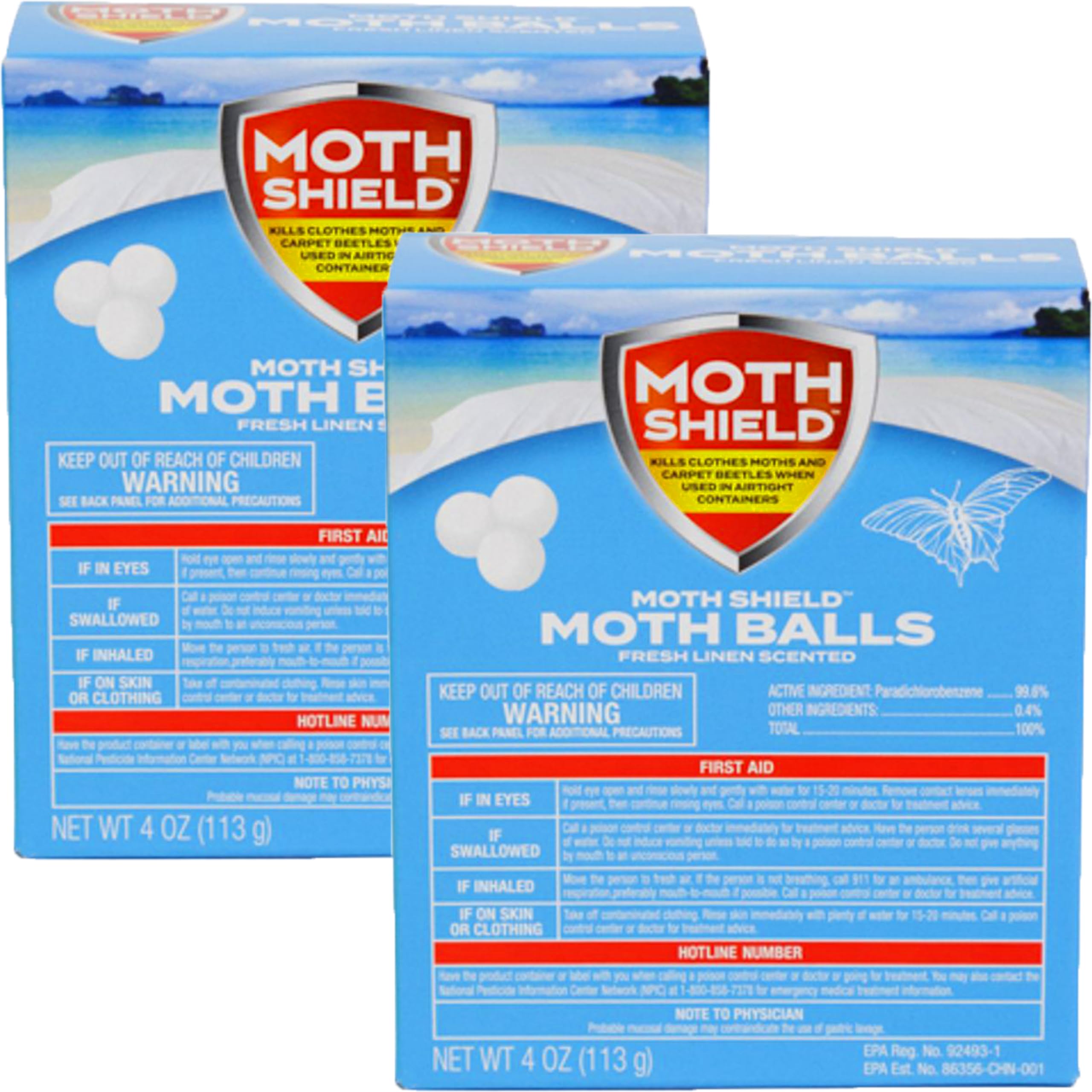 Moth Shield Moth Ball Traps Fresh Linen 4oz two pack packaging