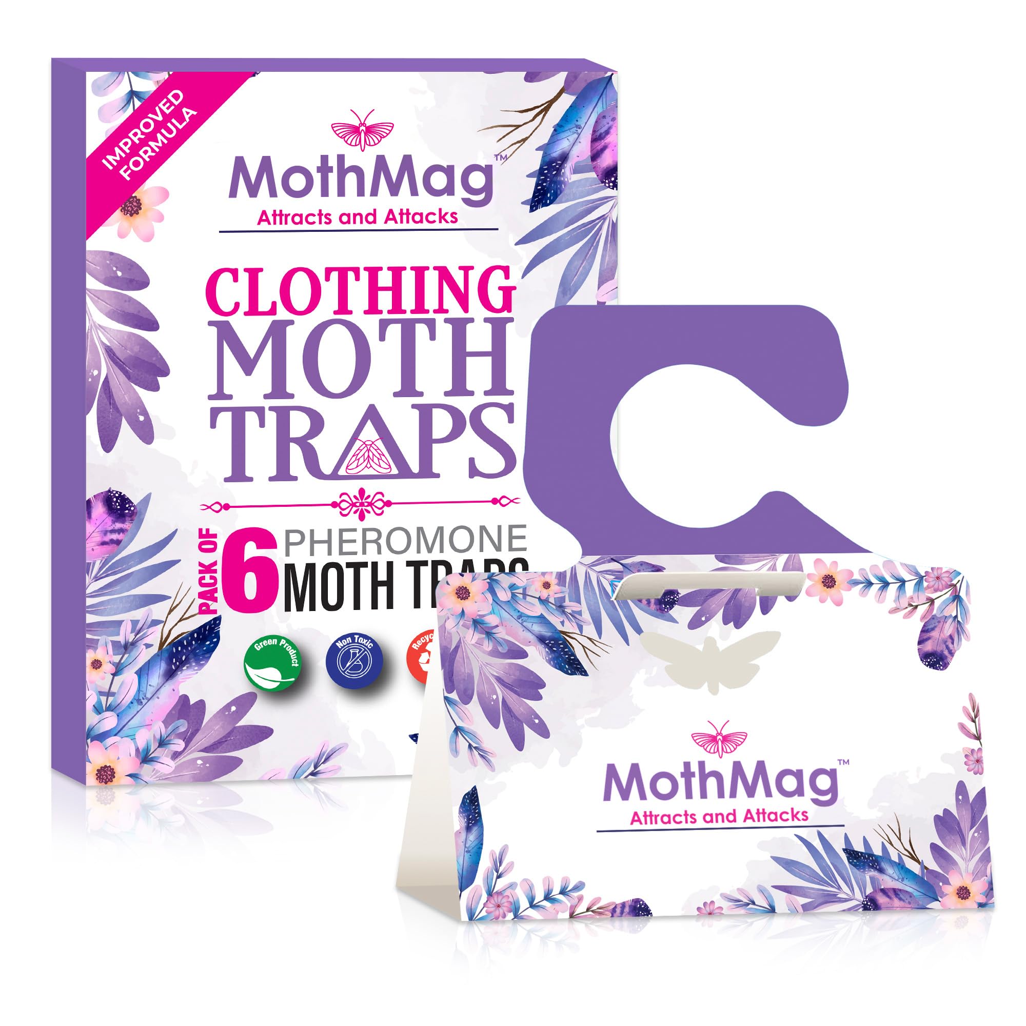 MothMag clothes moth traps used in a wardrobe to protect wool