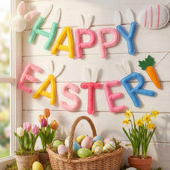Moukeren Easter Banner Decoration with bunny ears in felt