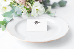 Ready to use prepared place cards with scored fold