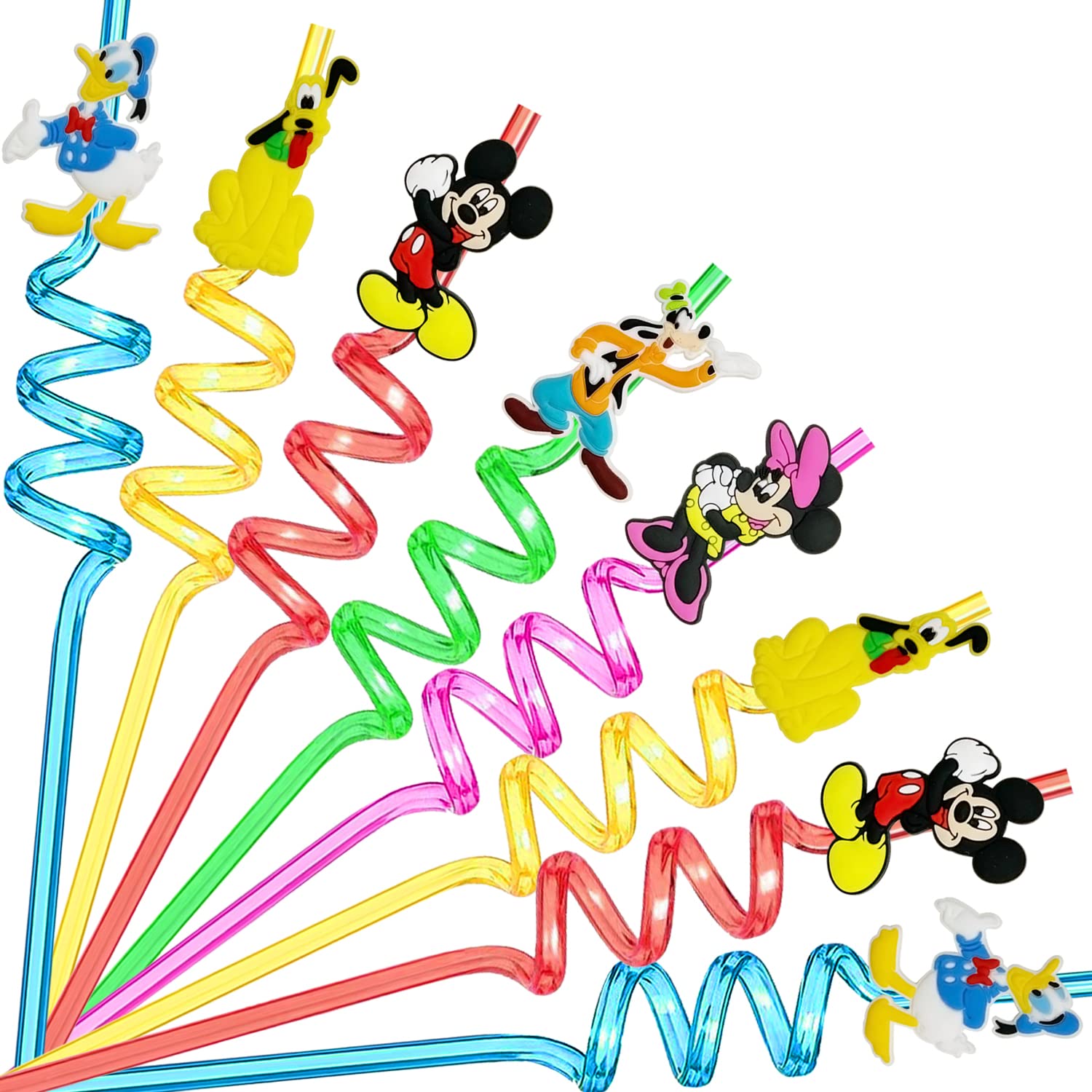 25pcs mouse straws with assorted colors for kids party