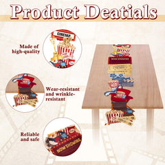 CrystalSylara two piece movie night table runner 13x72 yellow color