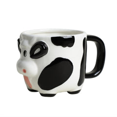 Mozacona 3D Ceramic Relief Cow Coffee Mug 15oz hand painted