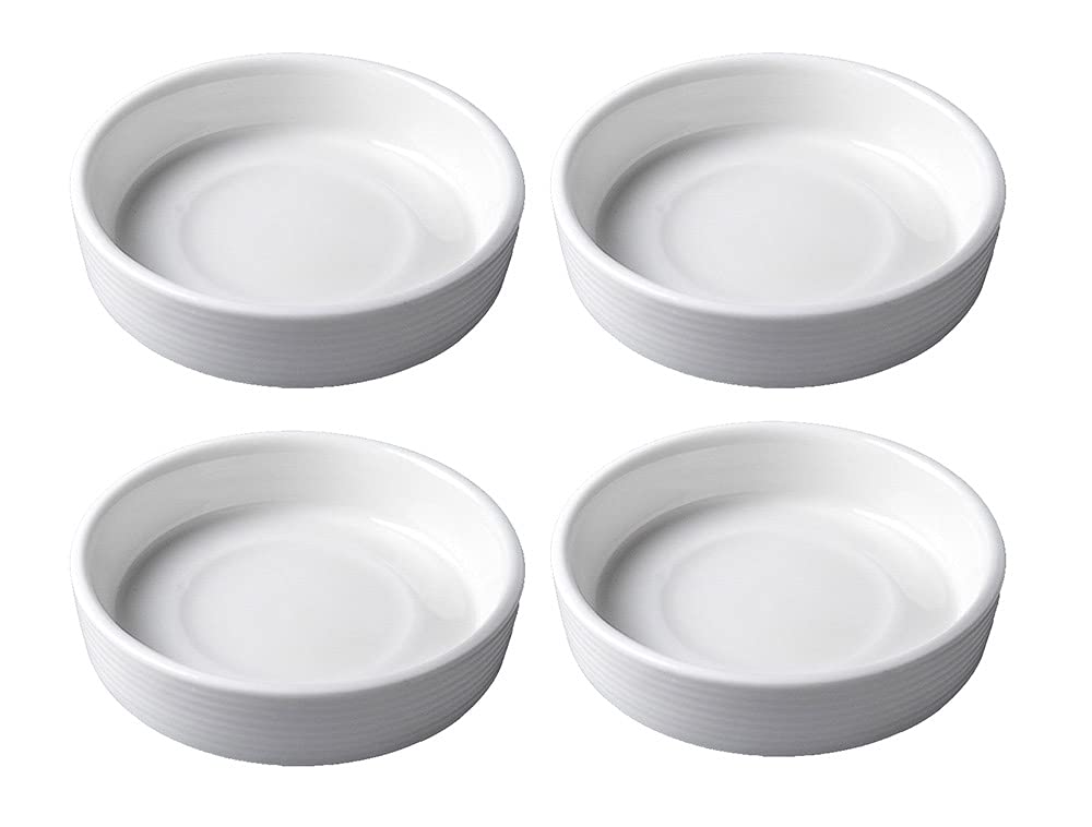 Mozacona white ceramic seasoning dishes set of 4